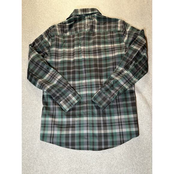 Wrangler Atg Shirt Mens Medium All Terrain Gear X Snap Plaid Fishing Hiking - Picture 10 of 12